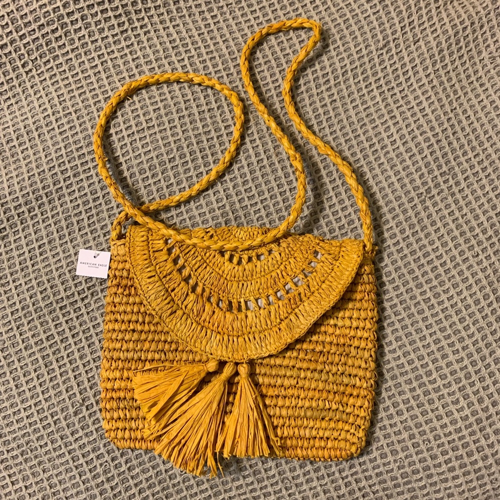 NWT American Eagle straw crossbody bag